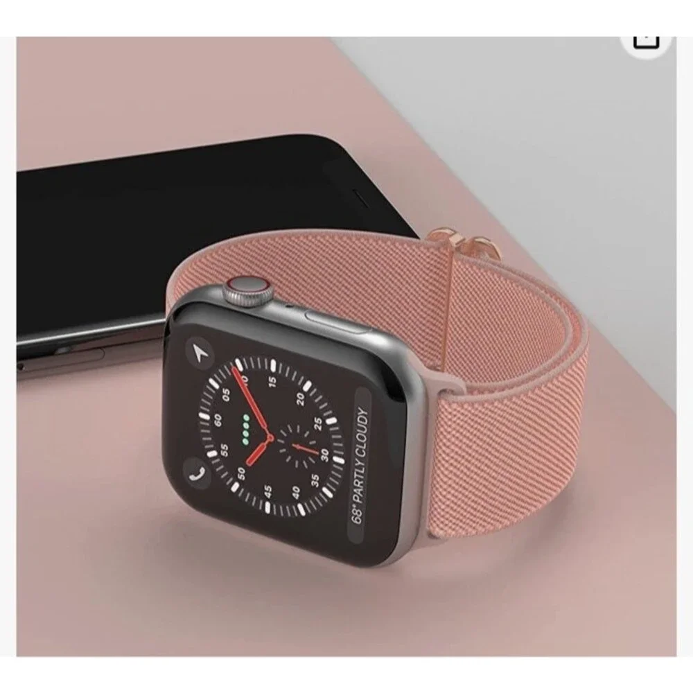 Apple Watch Bands 42mm/44mm/45mm Apple Watch Band Black Pink Nylon Silicone 2 A1